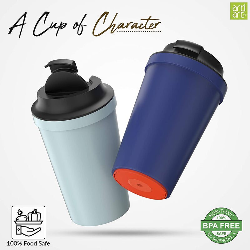 Artiart Idea Cafe Mug, No Spill, Insulated with Patented design and suction technology