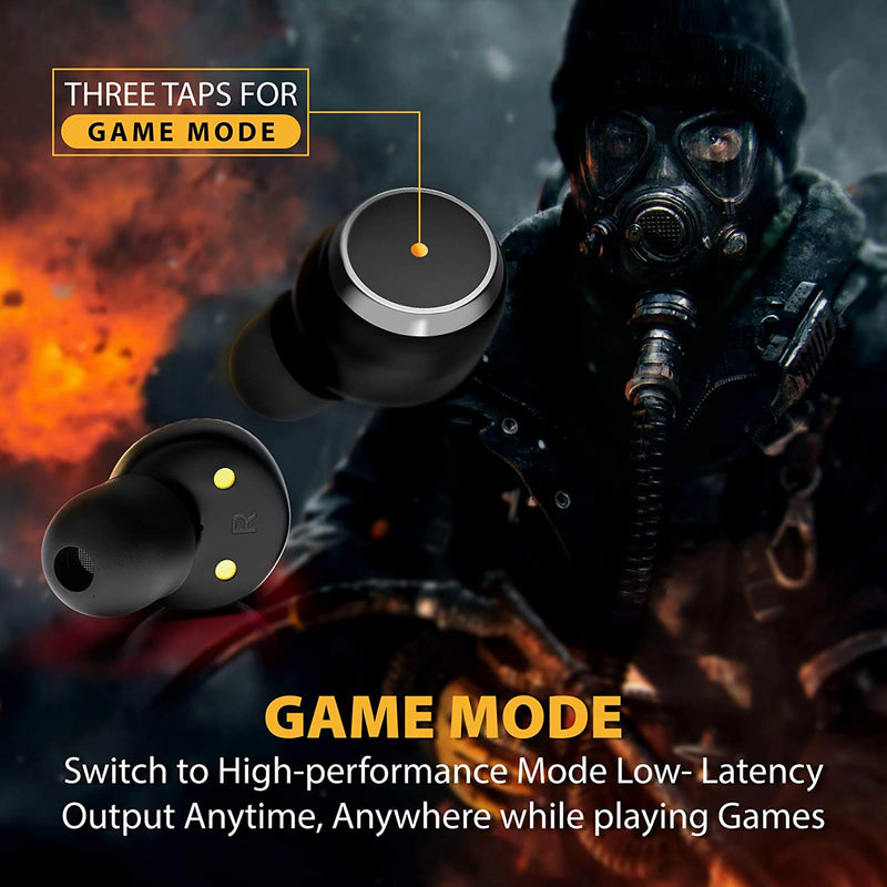 Blaupunkt BTW01 Gaming Truly Wireless Bluetooth Earbuds, Dedicated Button for Gaming with Extra Bass, 33 hour Playtime and 7 days Standby