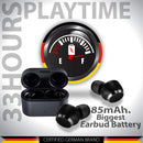 Blaupunkt BTW01 Gaming Truly Wireless Bluetooth Earbuds, Dedicated Button for Gaming with Extra Bass, 33 hour Playtime and 7 days Standby