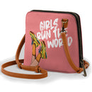 Trapeze Crossbody Bag - Girls Run The World, Pink