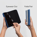 Foldaway Sunglass Case, Aqua Stripe, For slim eyewear and sunglasses