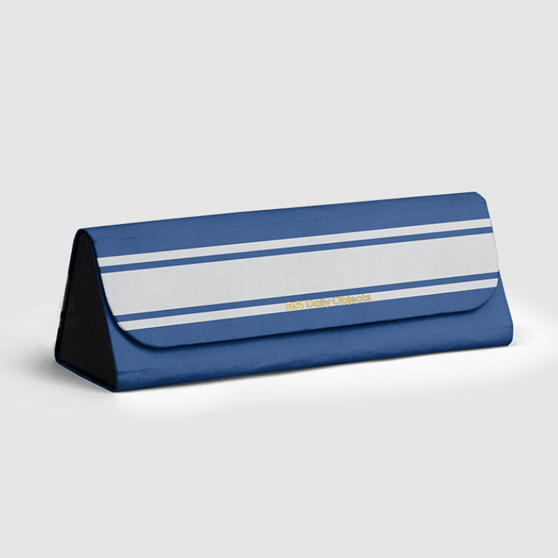 Foldaway Sunglass Case, Aqua Stripe, For slim eyewear and sunglasses