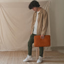 Zippered Laptop Sleeve, Vegan Leather, Tan for laptop / MacBook 35.56cm (14")