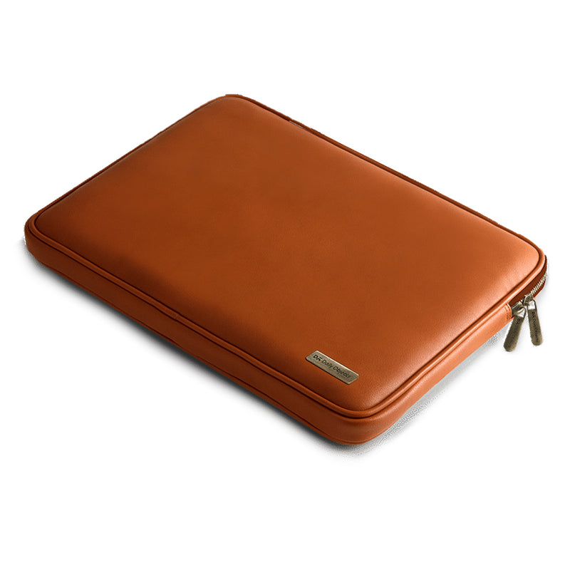 Zippered Laptop Sleeve, Vegan Leather, Tan for laptop / MacBook 35.56cm (14")