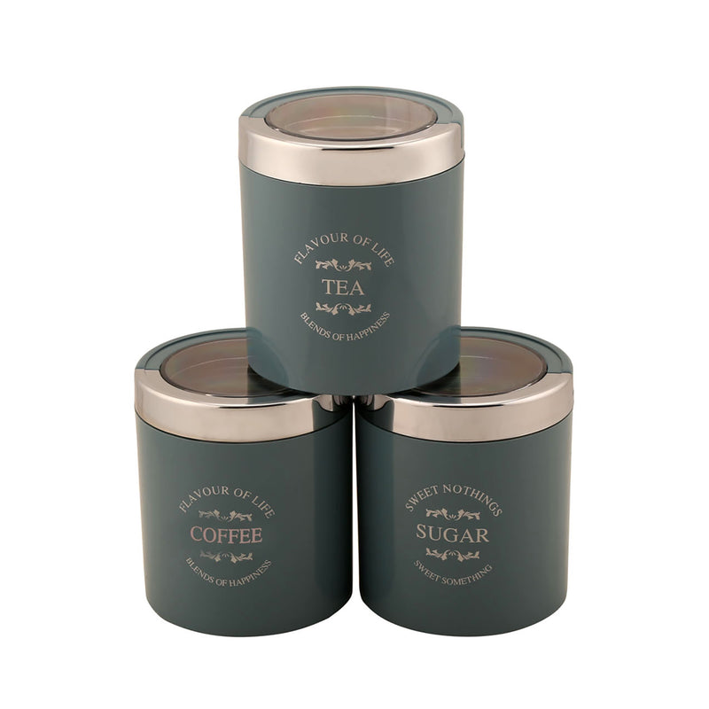 Jaypee Plus Classique Containers for Tea, Sugar & Coffee, Set of 3, Blue