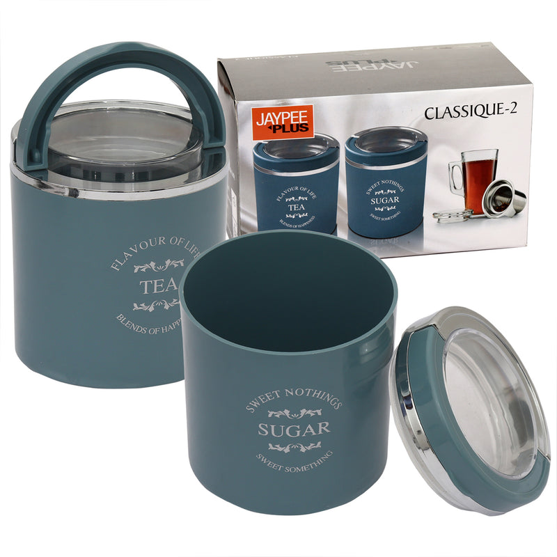 Jaypee Plus Classique Tea & Sugar containers, Set of 2, Blue