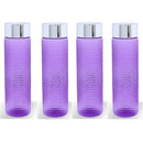 Jaypee Plus Water Bottle, 1 Litre, Plastic, for Fridge, Set of 4, Violet