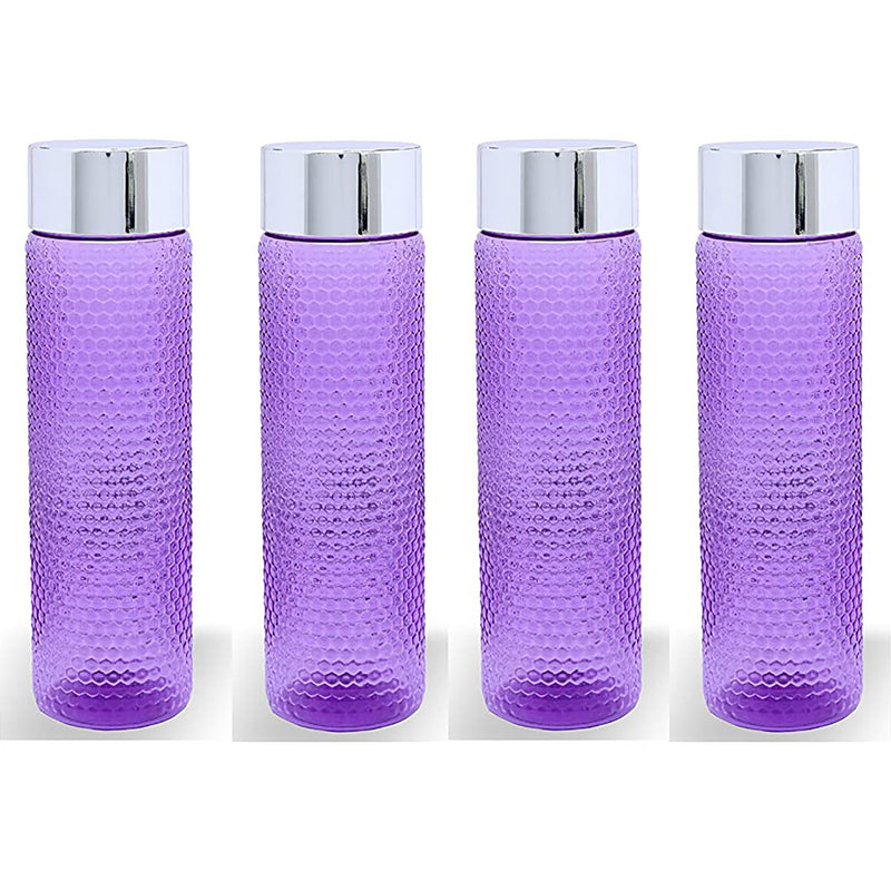 Jaypee Plus Water Bottle, 1 Litre, Plastic, for Fridge, Set of 4, Violet
