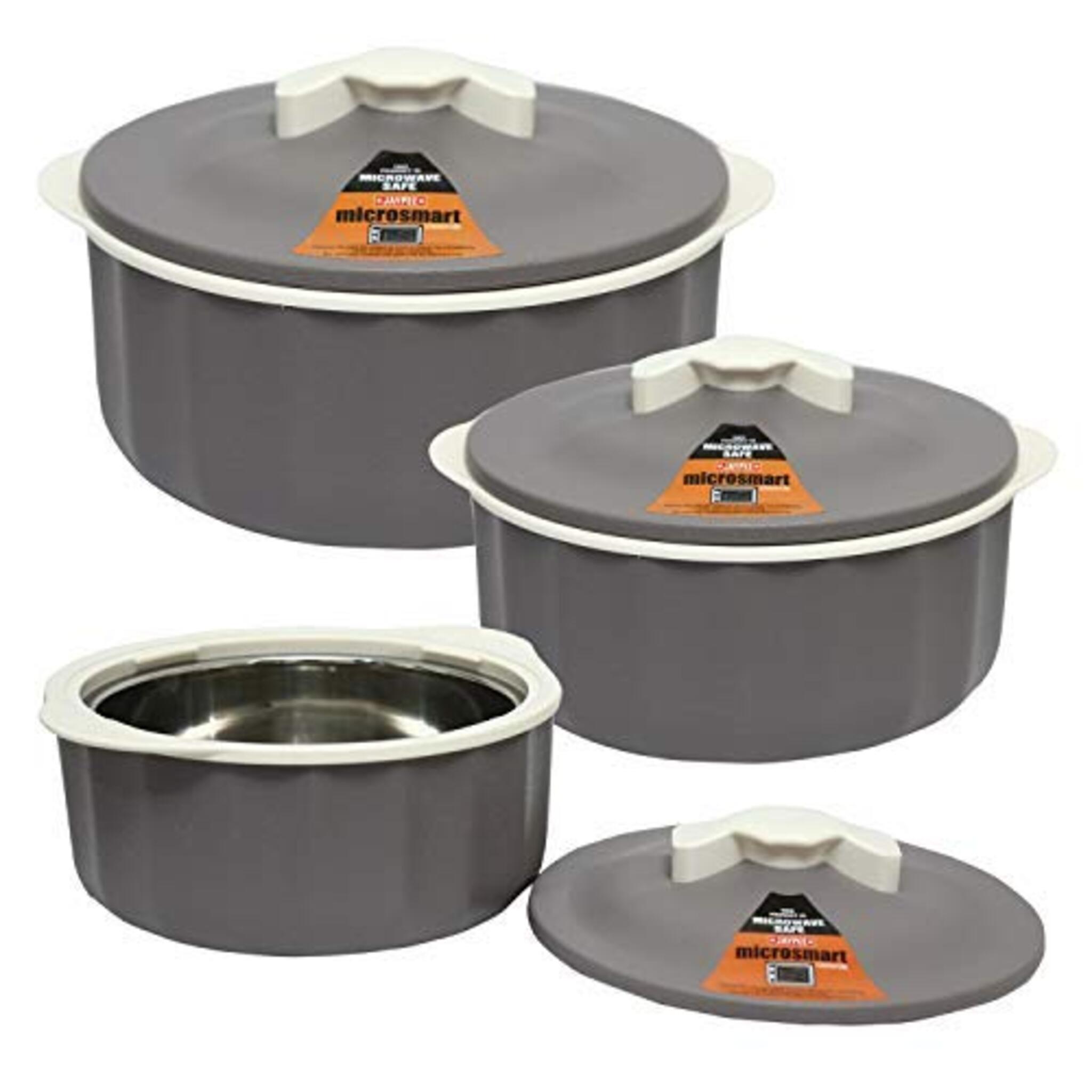 Jaypee Plus Casserole MicroSmart, Stainless Steel, Set of 3, Brown