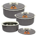 Jaypee Plus Casserole MicroSmart, Stainless Steel, Set of 3, Brown