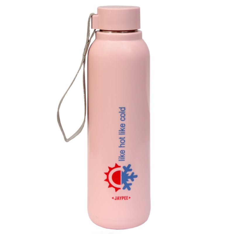 Jaypee BrightSteel Steel Water Bottle, Insulated, Hot & Cold, 700ml, Pink