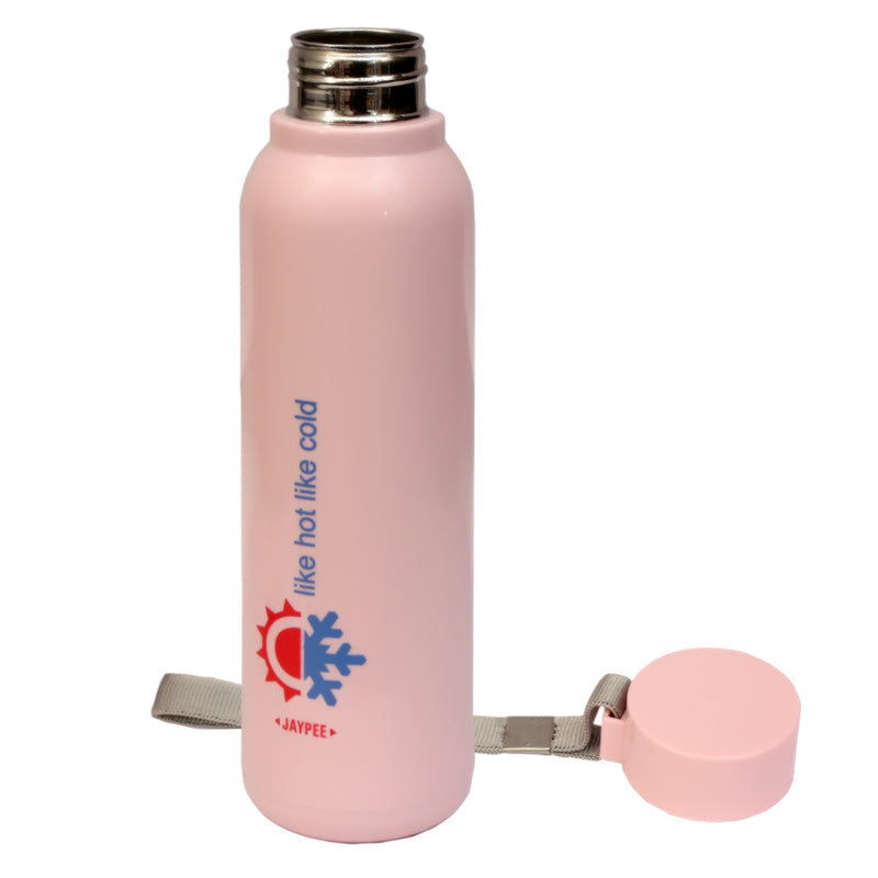 Jaypee BrightSteel Steel Water Bottle, Insulated, Hot & Cold, 700ml, Pink
