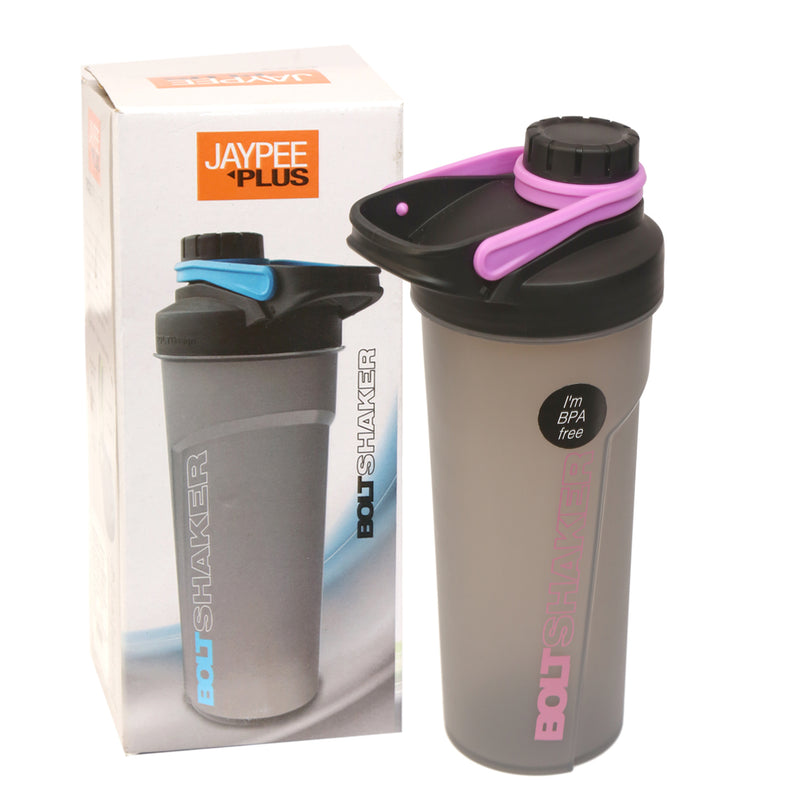 Jaypee Plus Bolt Shaker, with Wire Blending Ball, Plastic, 700ml, Grey Pink