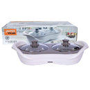 Jaypee Plus Electric Stainless Steel Casserole, E-warmer, Set of 2, Ivory, 1150 ml