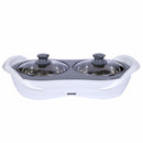 Jaypee Plus Electric Stainless Steel Casserole, E-warmer, Set of 2, White, 1150ml