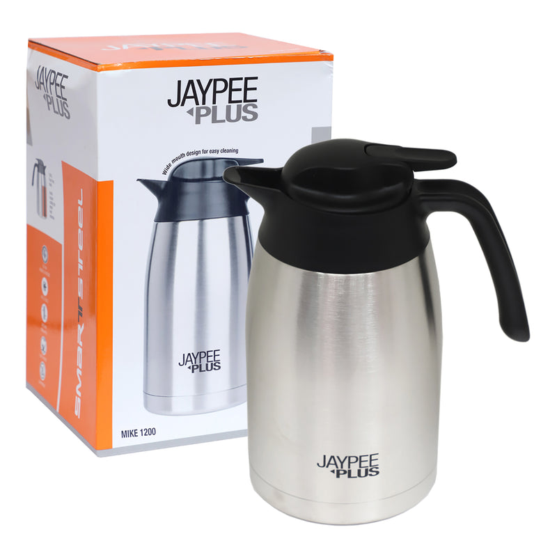 Jaypee Plus Mike Kettle, Stainless Steel, with Vacuum-Insulated Flask, Metallic, 1200ML