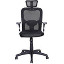 Parin Fabric Office Chair, with Adjustable Seat, Head Support, Black