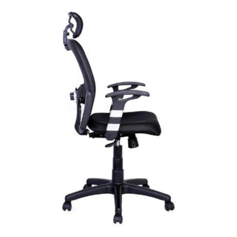 Parin Fabric Office Chair, with Adjustable Seat, Head Support, Black
