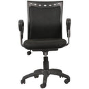 Parin Ergonomic Fabric Office Chair with Armrest, Swivel Adjustable Seat, Black