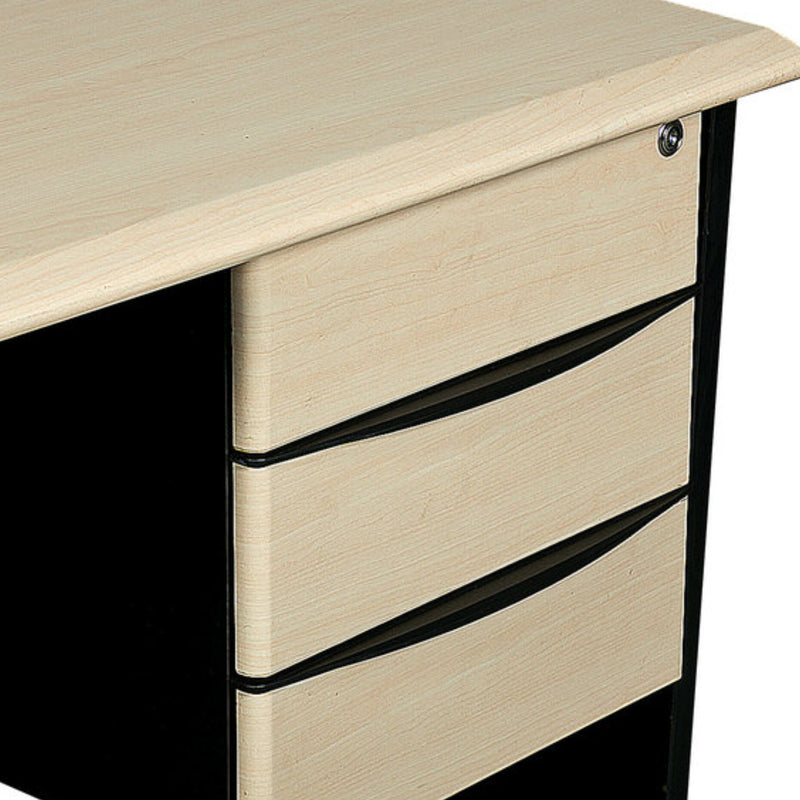 Parin Office Table with Three Drawer with Maple Finish - OT 909 - 1200