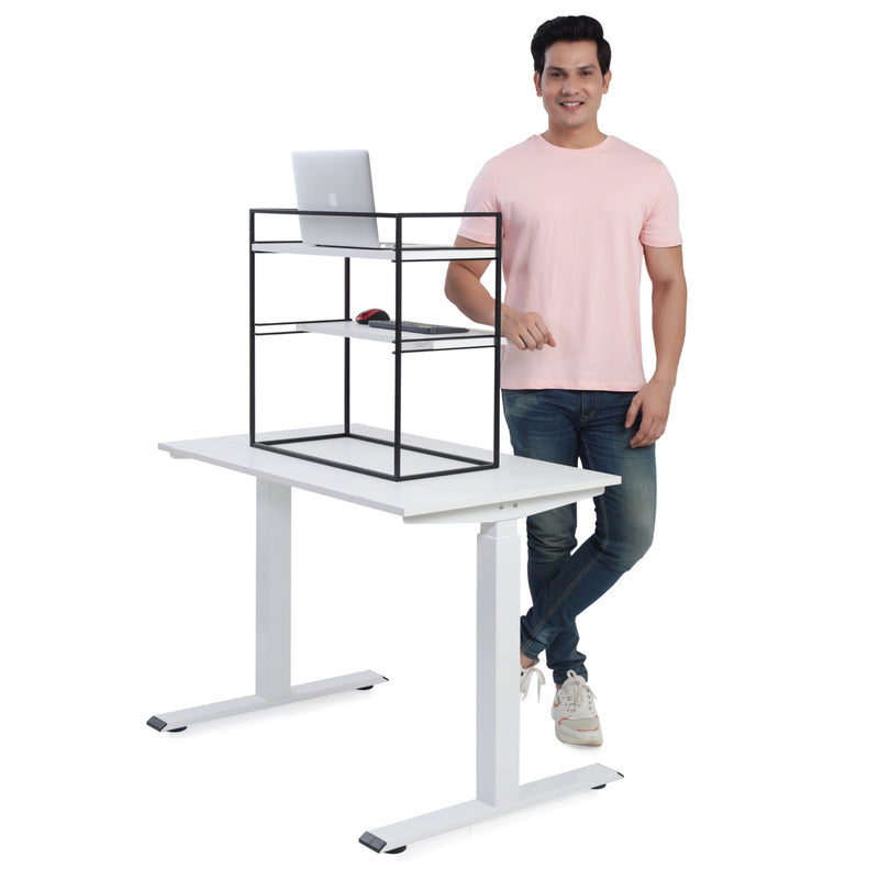 Fitizen Zen Height Adjustable Table, Black & White FITI-150-BW