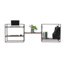 Fitizen Zen Height Adjustable Table, Wall Mounted, Black & Brown FITI-151-BB