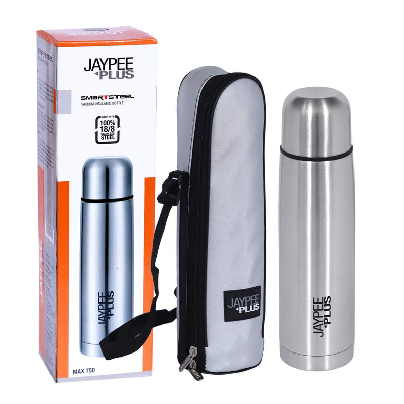Jaypee Plus Max 750 Thermosteel Flip Lid Flask, 750 ml, Silver, Metallic