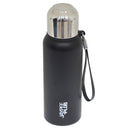 Jaypee Plus Quebec 900 Stainless Steel Water Bottle with Steel Lid and Stopper, 820 ml, Black
