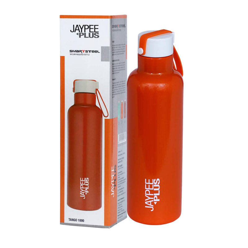 Jaypee Plus Tango 1000 Stainless Steel Water Bottle, 900 ml, Orange