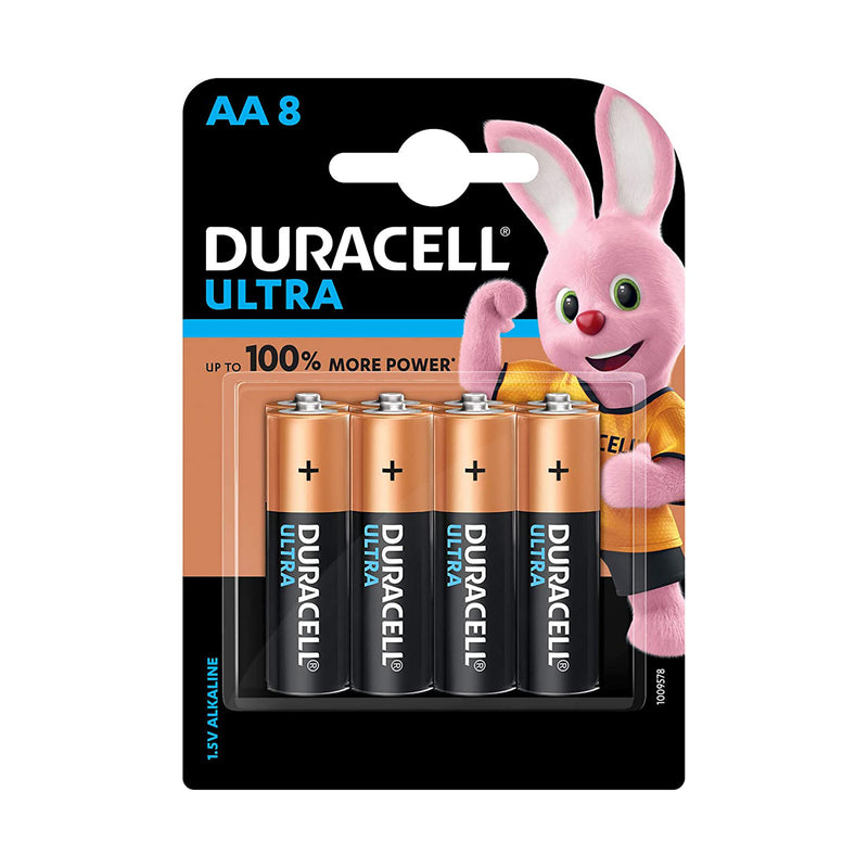 Duracell AA Battery, long lasting, leak proof, 8 pieces