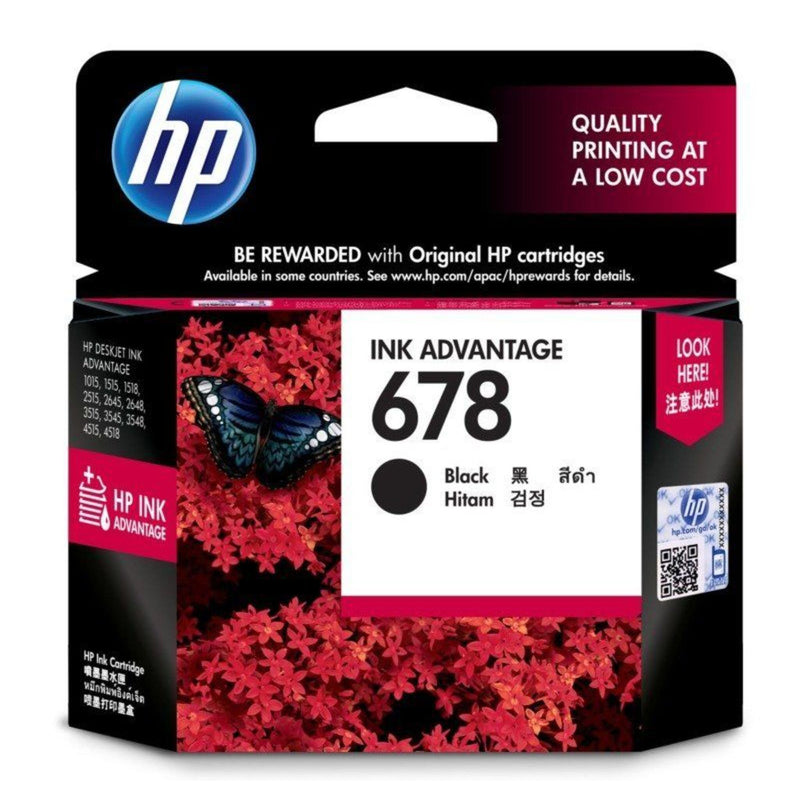 HP 678 Ink Cartridge, Black, CZ107AA