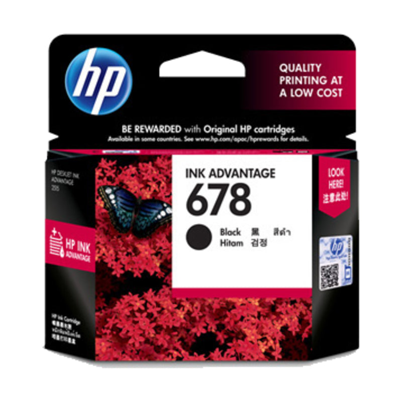 HP 678 Ink Cartridge, Black, CZ107AA