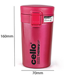 Cello Monty Stainless Steel Flask, 300ml, Pink